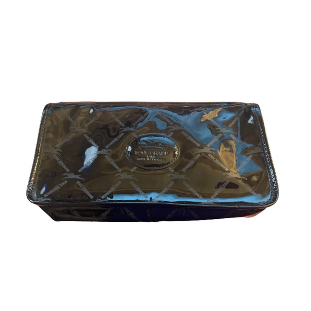 Longchamp Black Patent Leather Clutch